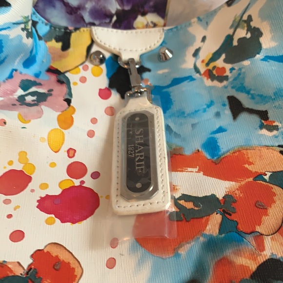 Sharif Genuine Leather Floral Handbag NWT - Picture 12 of 13